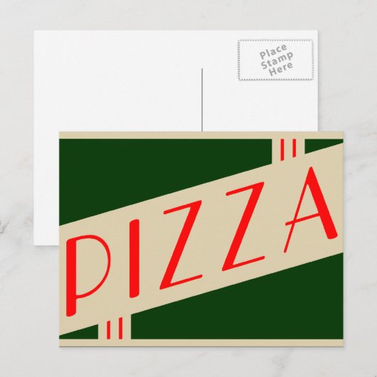 レトロなピザ ポストカード (正面/裏面)