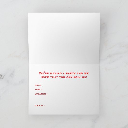 レトロなピザ 招待状 (内部)