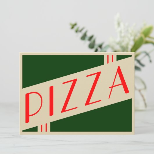 レトロなピザ 招待状 (スタンド正面)