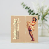 レトロなピンアップガールロカビリーバチェロレッテ 招待状 (スタンド正面)