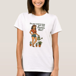 レトロなピンアップスタイルの植物愛好家のためのパロディーガーデナー デザイン Tシャツ