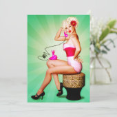 レトロなピンアップパーティーの招待状 招待状 (スタンド正面)