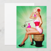 レトロなピンアップパーティーの招待状 招待状 (正面/裏面)