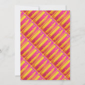 レトロなピンクとイエローのカセットテープ 招待状 (裏面)