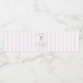 レトロなピンクとグリーンのパームツリービーチバチェロレッテ ペットボトルラベル (シングルラベル)