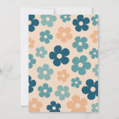 レトロなピンクとグリーンのボヘミアンフラワー40歳の誕生日 招待状 (裏面)