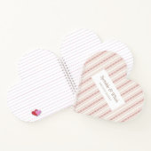 レトロなピンクとブラウンのハートストライプ bakery ノートブック (内部)