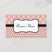 レトロなピンクとブラックの名刺 名刺 (正面)