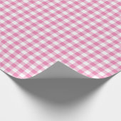 レトロなピンクと白のクリスマスと新年のタータン・プレイド ラッピングペーパー (角)