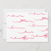 レトロなピンクと赤のウェーブ柄 ブライズメイド プランカード 招待状 (裏面)