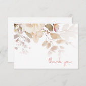 レトロなピンクのサンキュー ノートカード (正面/裏面)