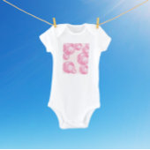 レトロなピンクのディスコボールと星のデザインがキュート ベビーボディスーツ
