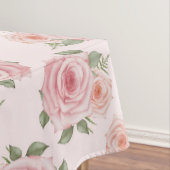 レトロなピンクのバラのガーデンコテージの花模様 テーブルクロス (インサイチュ)