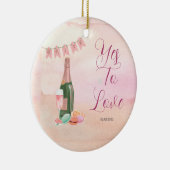 レトロなピンクのブライズシャワー セラミックオーナメント (右)