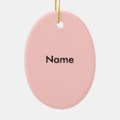 レトロなピンクのプードル セラミックオーナメント (裏面)