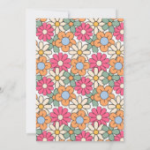 レトロなピンクの桃の花のグルービーな50歳の誕生日 招待状 (裏面)