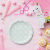 レトロなピースサインのライトブルーの誕生日 ペーパープレート (パーティー)