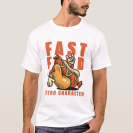 レトロなファストフードキャラクター Tシャツ