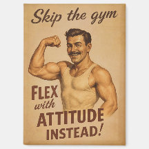 レトロなフィットネスのユーモアが楽しめるビンテージ風ポスター | Skip the Gym Vint