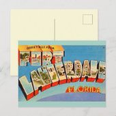 レトロなフォートローダーデイル フロリダ州 ポストカード (正面/裏面)