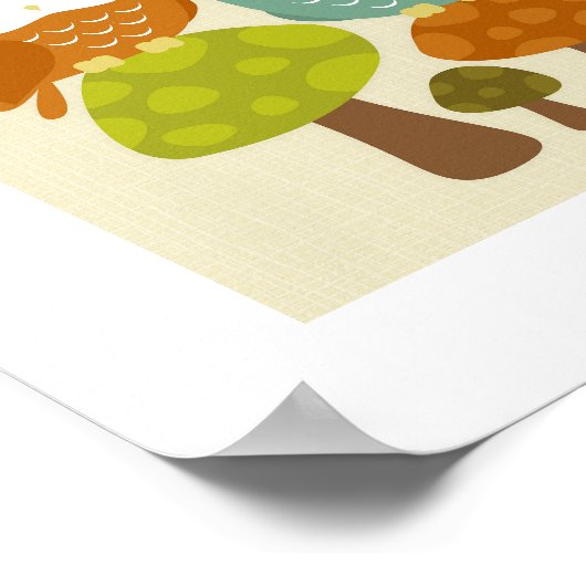 レトロなフクロウのポスター印刷 ポスター (角)