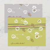 レトロなフクロウファミリー　保存予定のポストカード 案内ポストカード (正面/裏面)