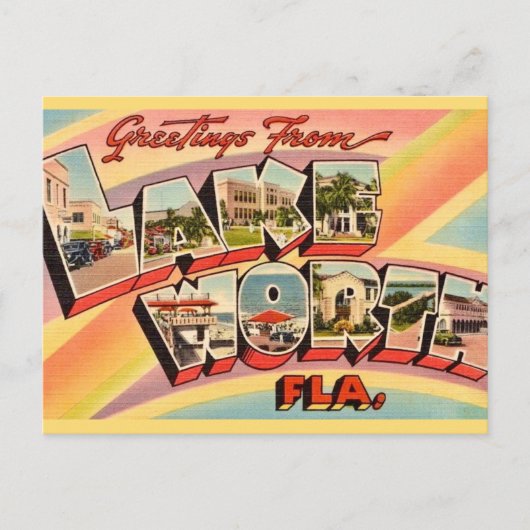 レトロなフロリダ州レイクワース ポストカード (正面)
