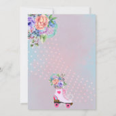 レトロなフローラルティーアルローラースケートbohoベビーブシャワー 招待状 (裏面)