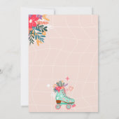 レトロなフローラルティーアルローラースケートbohoベビーブシャワー 招待状 (裏面)