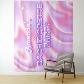 レトロなブライズメイドパーティーの背景 グルーヴィーピンク タペストリー (インサイチュ)