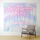 レトロなブライズメイドパーティーの背景 グルーヴィーピンク タペストリー (インサイチュ(横))