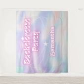 レトロなブライズメイドパーティーの背景 グルーヴィーピンク タペストリー (正面)