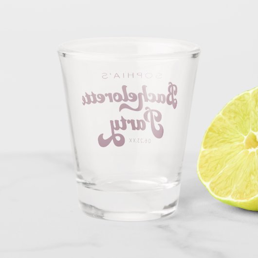 レトロなブライズメイドパーティー用ショットグラス ショットグラス (裏面)