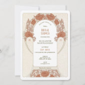 レトロなブライダルシャワーの招待状 アート・ヌーボー モリス 招待状 (正面)