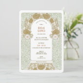 レトロなブライダルシャワーの招待状 アールヌーボー モリス 招待状 (スタンド正面)