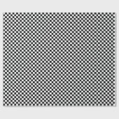 レトロなブラックアンドホワイトのチェック柄 ラッピングペーパー (フラット)