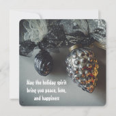 レトロなブラックシルバー Christmas Decorations シーズンカード (正面)