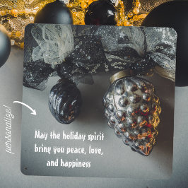 レトロなブラックシルバー Christmas Decorations シーズンカード