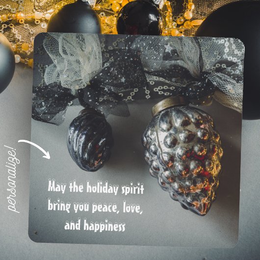 レトロなブラックシルバー Christmas Decorations シーズンカード