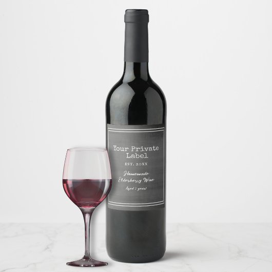 レトロなブラックチョークボード　プライベートワインレベル ワインラベル