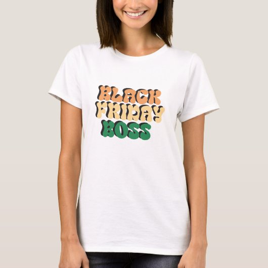 レトロなブラックフライデーのボス - 女性上司 Tシャツ (正面)