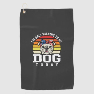 レトロなブルドッグ犬愛好家の面白い名言 ゴルフタオル