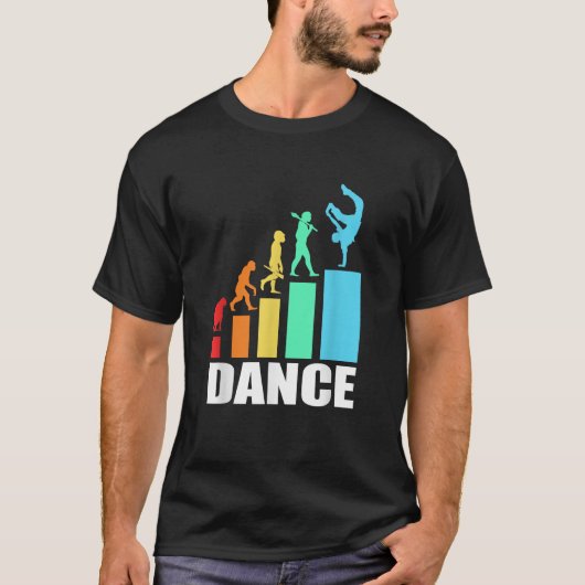 レトロなブレイキン ブレイクダンスの進化 Tシャツ (正面)