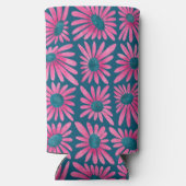 レトロなブロックプリントの花柄 ブライドトライブ スリム缶クーラー (裏面)