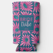 レトロなブロックプリントの花柄 ブライドトライブ スリム缶クーラー (正面)