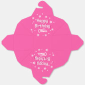 レトロなプリティピンクの星 ハッピーバースデー フェイバーボックス (見開き)