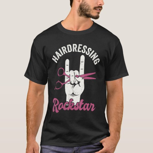 レトロなヘアスタイリストのロックスター Tシャツ (正面)