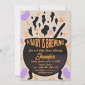 レトロなベビーシャワーパーティー Baby is Brewing 招待状 (正面)