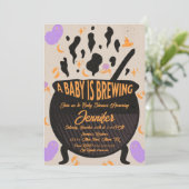 レトロなベビーシャワーパーティー Baby is Brewing 招待状 (スタンド正面)