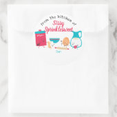 レトロなベーキングのパーソナライズされた素材を ラウンドシール (バッグ)